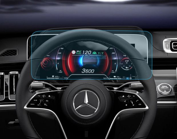 Захисне скло Pixsel на панель приладів MERCEDES BENZ S-CLASS - 15.5“ 2020 - (гібридне глянець)