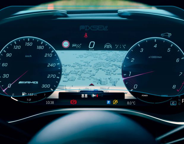Захисне скло Pixsel на панель приладів MERCEDES BENZ SL-CLASS - 13.5“ 2022 - (гібридне глянець)