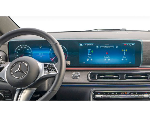 Защитное стекло Pixsel на приборную панель MERCEDES BENZ V-CLASS - 28.5“ 2024 - (гибридное глянец)