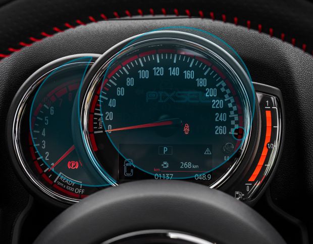 Защитное стекло Pixsel на приборную панель MINI COUNTRYMAN - 7.6“ 2017 - 2020 (гибридное глянец)