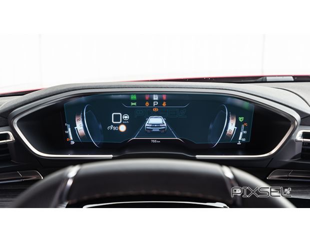 Защитное стекло Pixsel на приборную панель PEUGEOT 5008 - 11.8“ 2018 - (гибридное глянец)