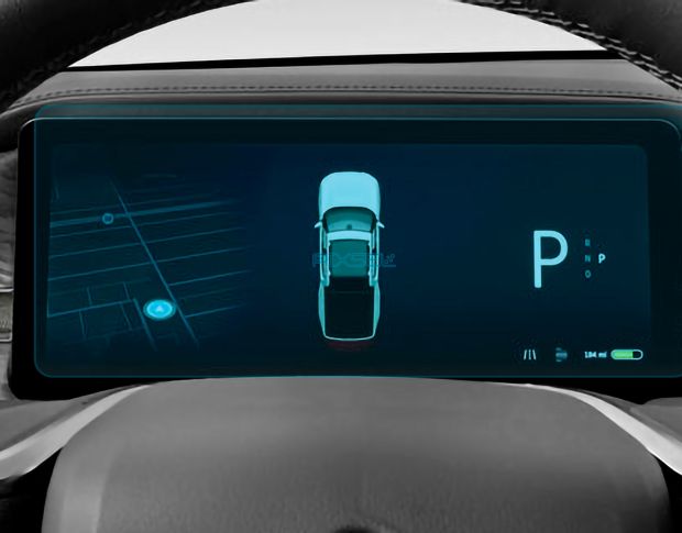 Защитное стекло Pixsel на приборную панель RIVIAN R1T - 13.8“ 2022 - (гибридное мат)
