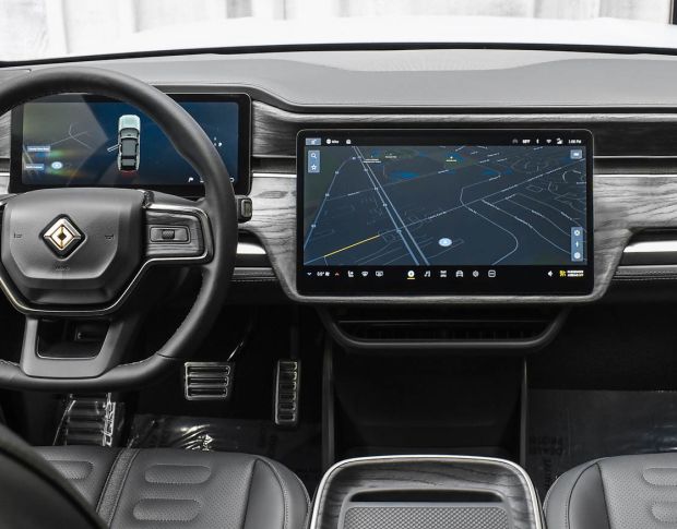 Защитное стекло Pixsel на приборную панель RIVIAN R1T - 13.8“ 2022 - (гибридное мат)