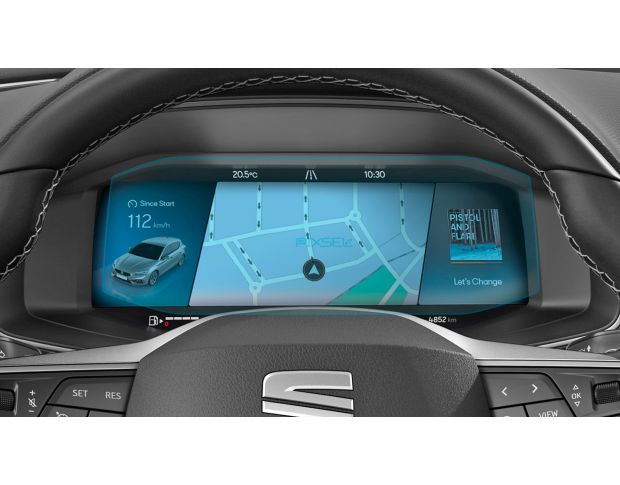 Защитное стекло Pixsel на приборную панель SEAT LEON - 9.9“ 2021 - 2024 (гибридное глянец)