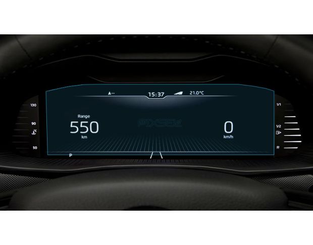 Захисне скло Pixsel на панель приладів SKODA KAMIQ - 9.9“ 2023 - (гібридне глянець)