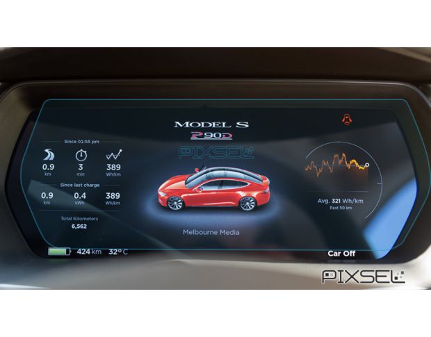 Защитное стекло Pixsel на приборную панель TESLA MODEL S - 11.8“ 2016 - (гибридное мат)