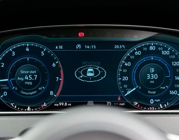 Защитное стекло Pixsel на приборную панель VOLKSWAGEN GOLF - 11.9“ 2017 - 2020 (гибридное мат)