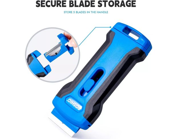 FOSHIO Scraper With Blades Storage - Cкребок пластиковий з контейнером для лез