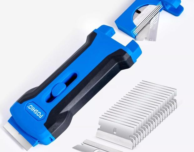 FOSHIO Scraper With Blades Storage - Cкребок пластиковий з контейнером для лез