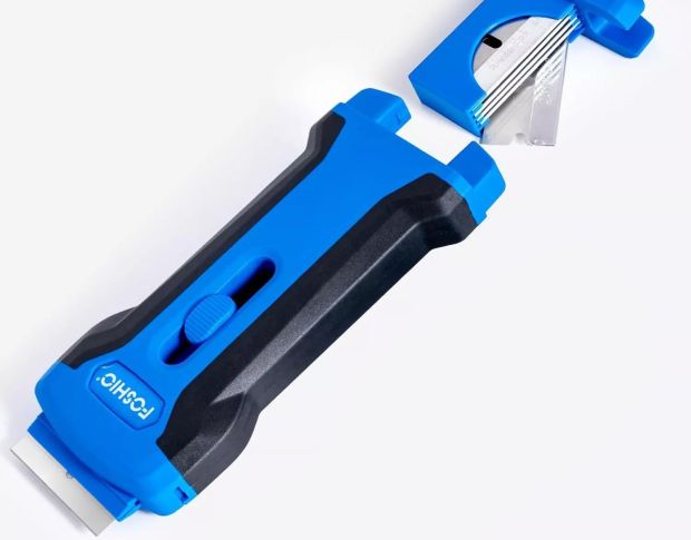 FOSHIO Scraper With Blades Storage - Cкребок пластиковий з контейнером для лез