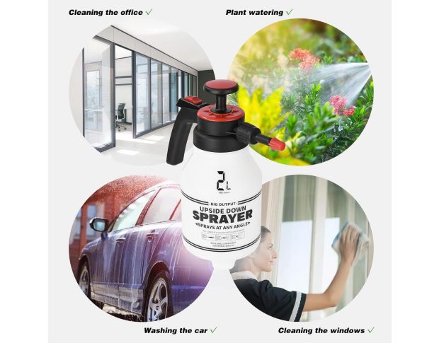FOSHIO Upside-down Water Sprayer With Flat Bottom - Обприскувач з ручним нагнітанням, 1.5 L