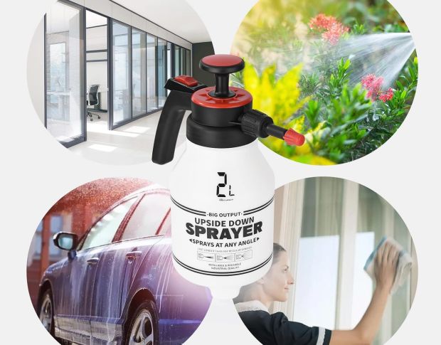 FOSHIO Upside-down Water Sprayer With Flat Bottom - Обприскувач з ручним нагнітанням, 1.5 L