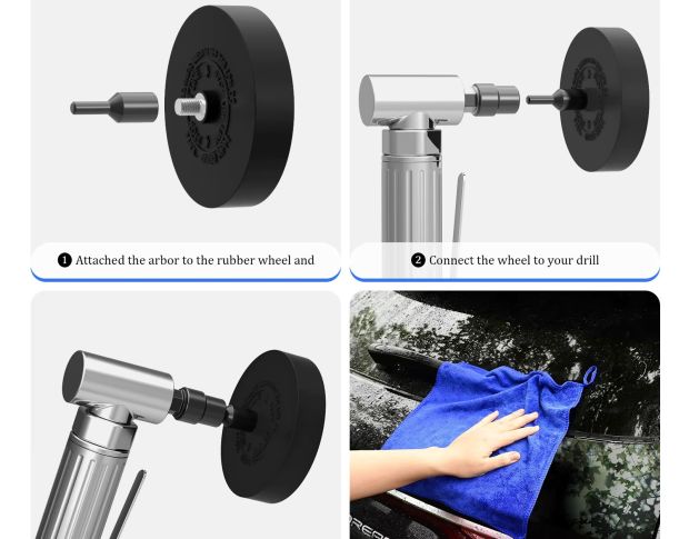 FOSHIO Decal And Sticker Remover Wheel - Диск для снятия двустороннего скотча и остатков клея 96 mm x 20 mm