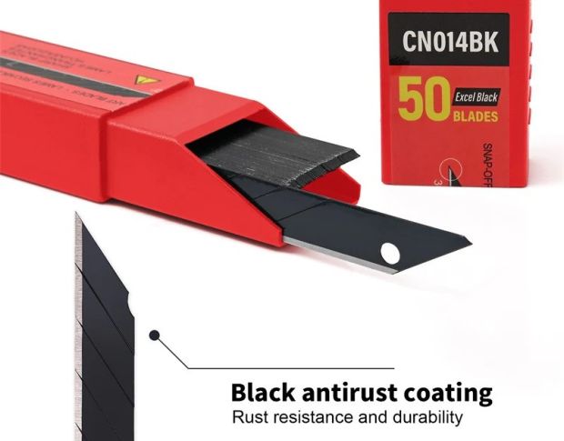 FOSHIO Carbon Steel 30° Black Blades - Сегментні леза (50 шт.)