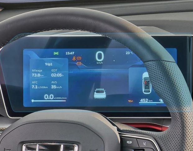 Защитное стекло Pixsel на приборную панель GEELY COOLRAY 12.9“ 2023 - (гибридное мат)