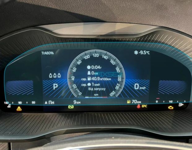 Захисне скло Pixsel на панель приладів SKODA KODIAQ 12.6“ 2017 - 2024 (гібридне глянець)