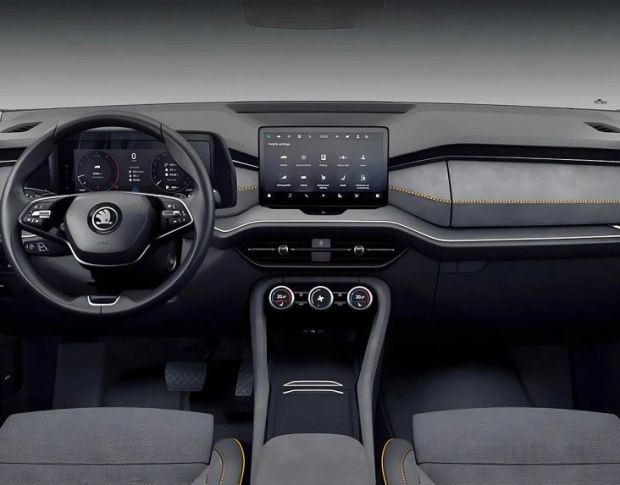 Захисне скло Pixsel на панель приладів SKODA KODIAQ 13“ 2017 - 2024 (гібридне глянець)