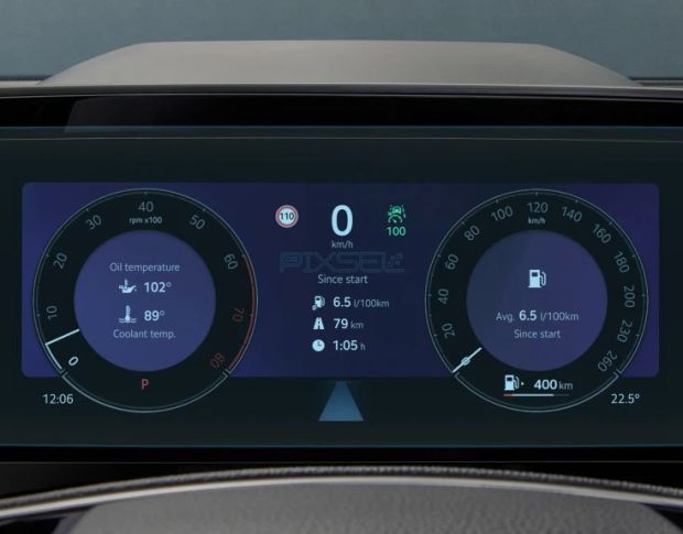Захисне скло Pixsel на панель приладів SKODA KODIAQ 13“ 2017 - 2024 (гібридне глянець)