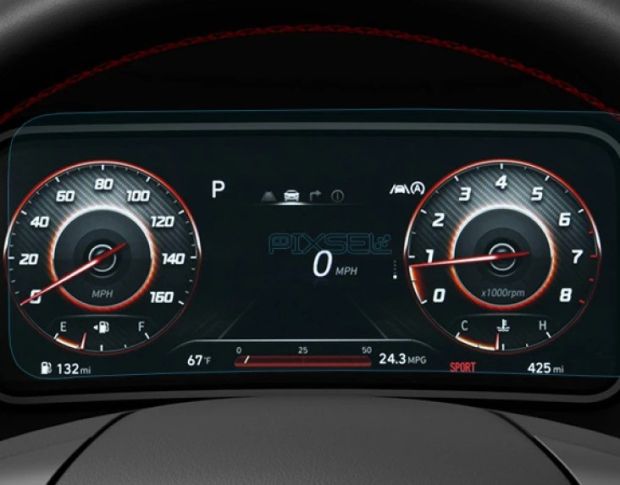 Защитное стекло Pixsel на приборную панель HYUNDAI KONA HYBRID 10.7“ 2020 - 2023 (гибридное глянец)