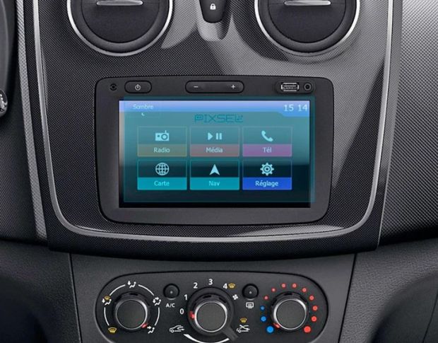 Защитное стекло Pixsel на монитор DACIA DOKKER 6.9“ 2014 - 2020 (гибридное мат)