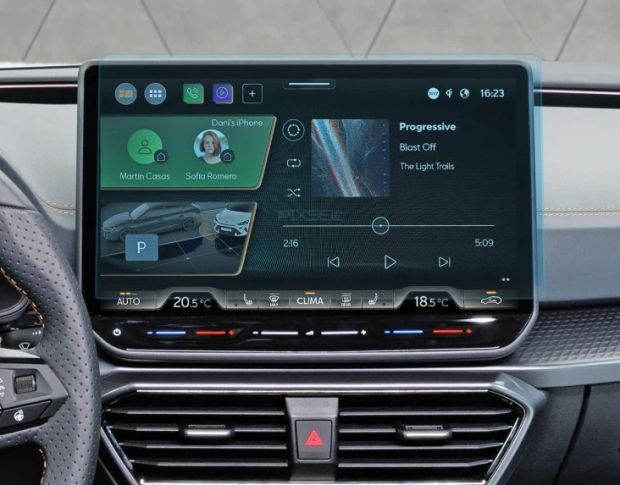 Захисне скло Pixsel на монітор SEAT LEON 14“ 2021 - 2024 (гібридне глянець)