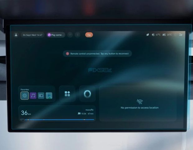Захисне скло Pixsel на задній монітор ZEEKR 009 17.7“ 2024 - (гібридне мат)