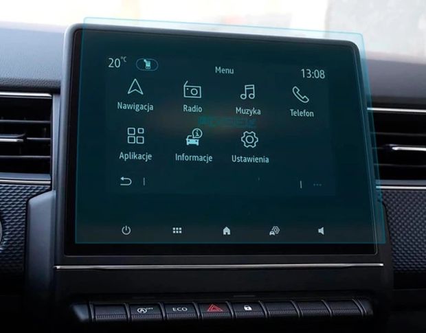 Захисне скло Pixsel на монітор RENAULT ARKANA 9.6“ 2024 - (гібридне глянець)