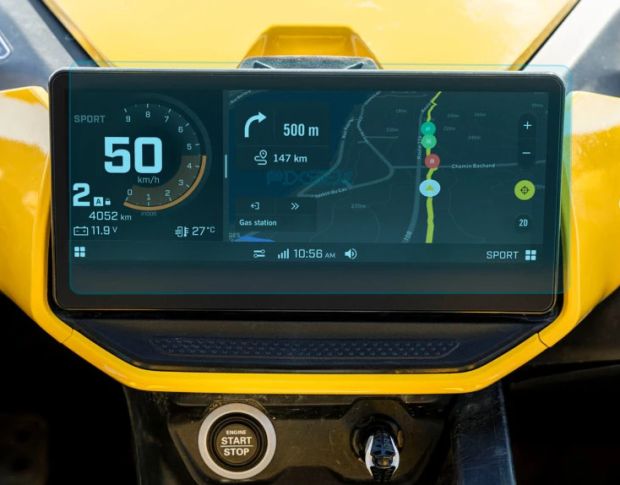 Защитное стекло Pixsel на монитор BRP CAN-AM MAVERICK R 11.6“ 2024 - (гибридное глянец)
