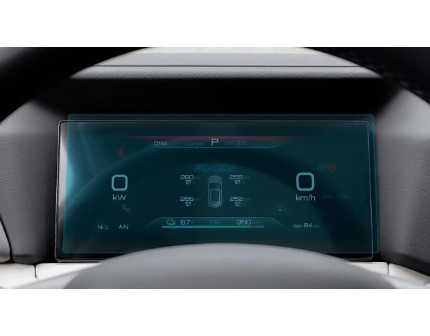 Защитное стекло Pixsel на приборную панель BYD YUAN UP 10.2“ 2024 - (гибридное глянец)