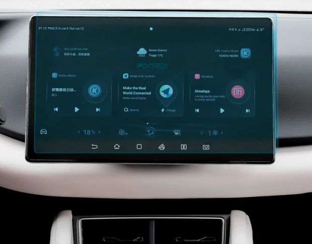 Захисне скло Pixsel на монітор BYD YUAN UP 13.7“ 2024 - (гібридне мат)